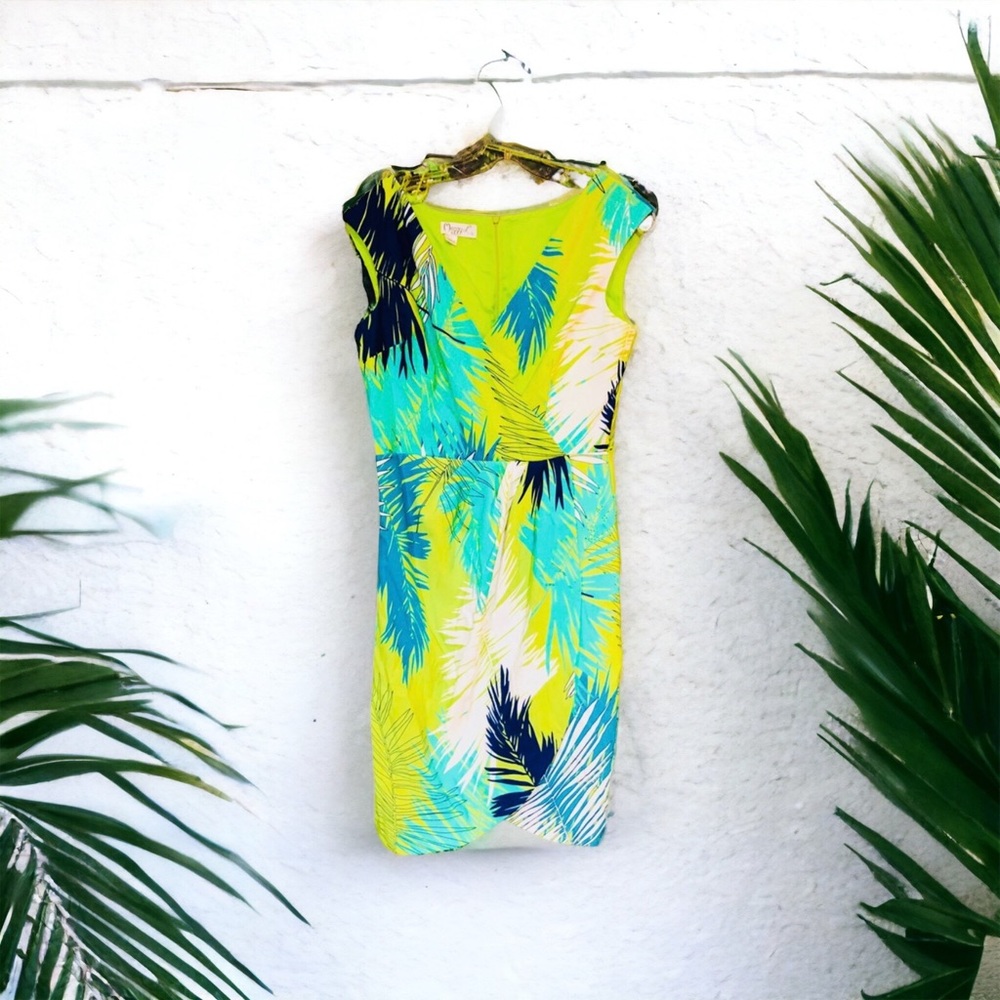 Maggy London Tropical Palm Leaf Dress
